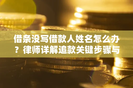 济南借条没写借款人姓名怎么办？律师详解追款关键步骤与证据链构建